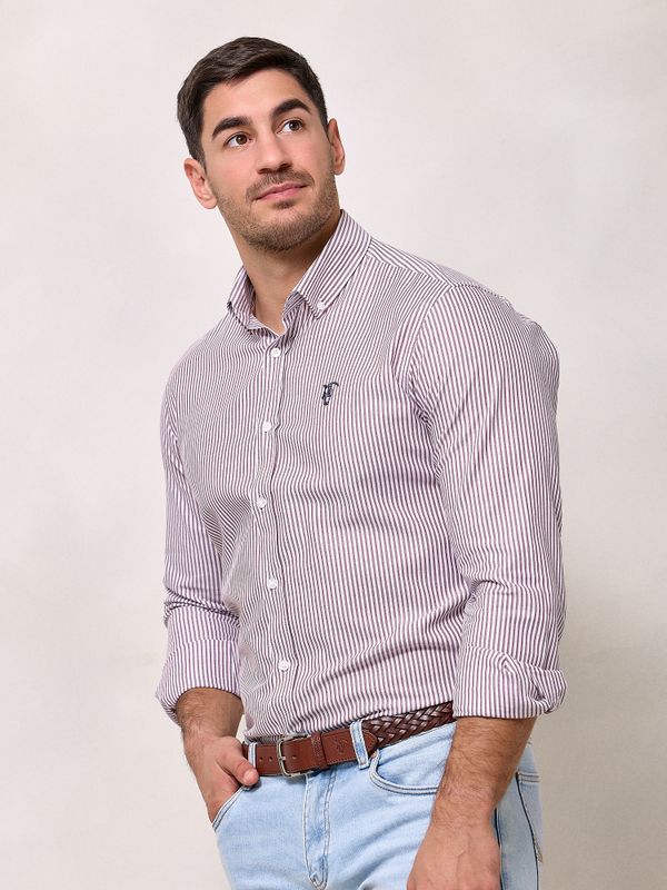 Camisa Mini Oxford Rayas | Burgundy