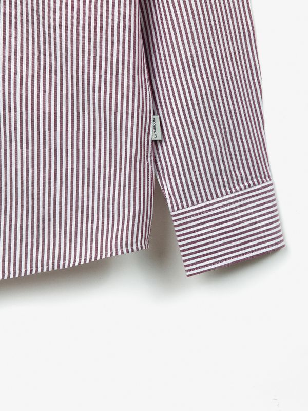 Chemise Oxford à Rayures | Burgundy