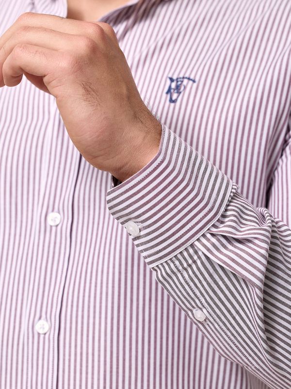 Camisa Mini Oxford Rayas | Burgundy