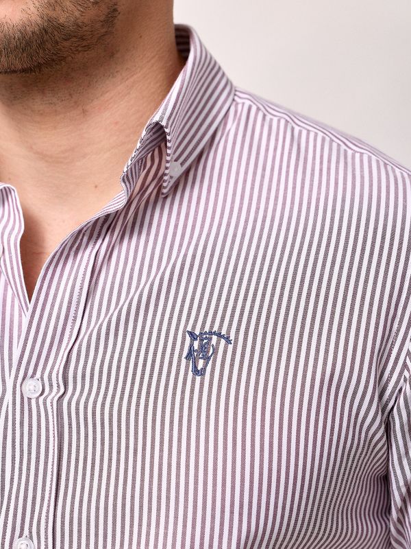 Camisa Mini Oxford Rayas | Burgundy