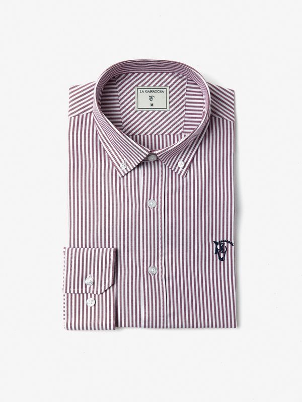 Chemise Oxford à Rayures | Burgundy
