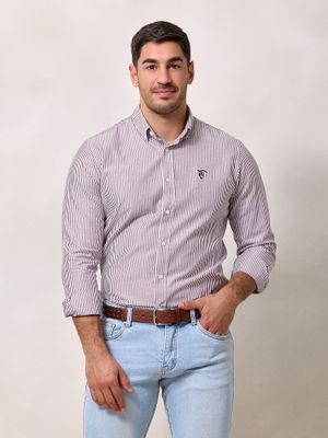 Chemise Oxford à Rayures | Bordeaux