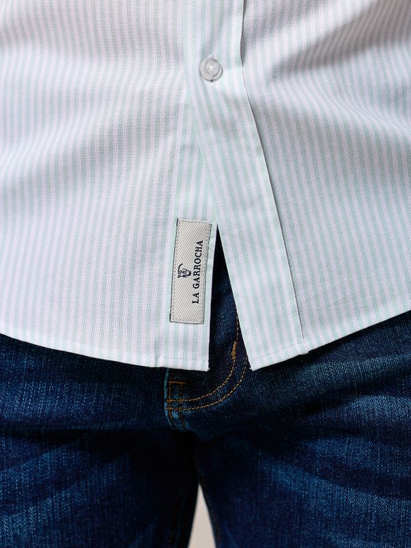 Camisa Mini Oxford Rayas | Salvia