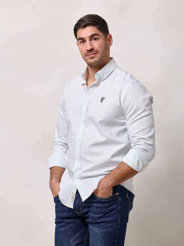 Camisa Mini Oxford Rayas | Salvia