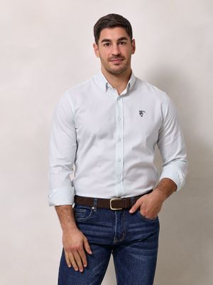 Chemise Oxford à Rayures | Vert Sauge