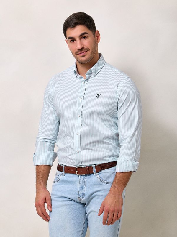 Chemise Oxford à Rayures | Azul Celeste