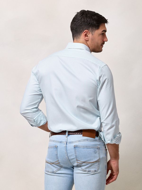 Chemise Oxford à Rayures | Azul Celeste