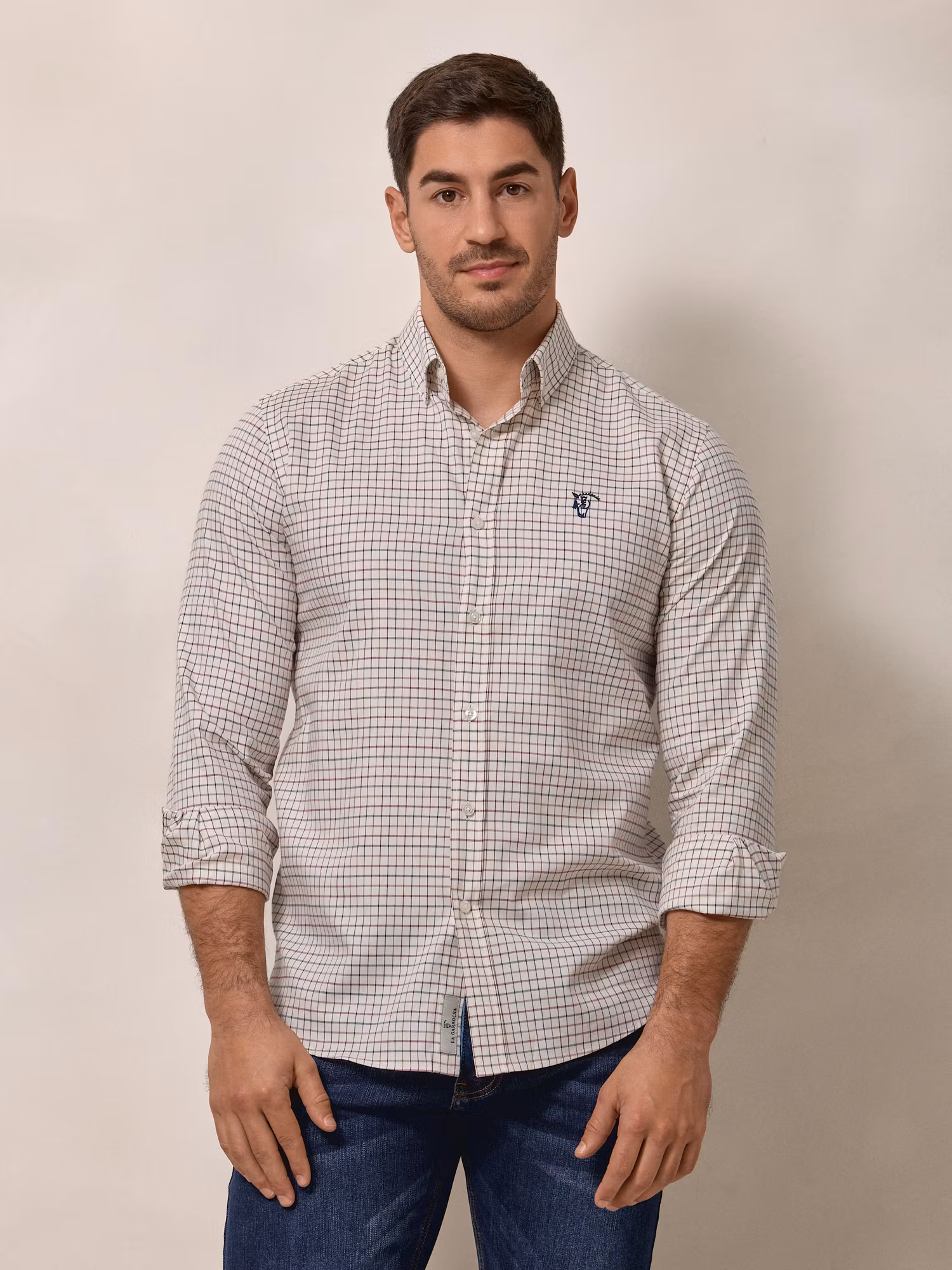 Chemise à carreaux classique | Bordeaux