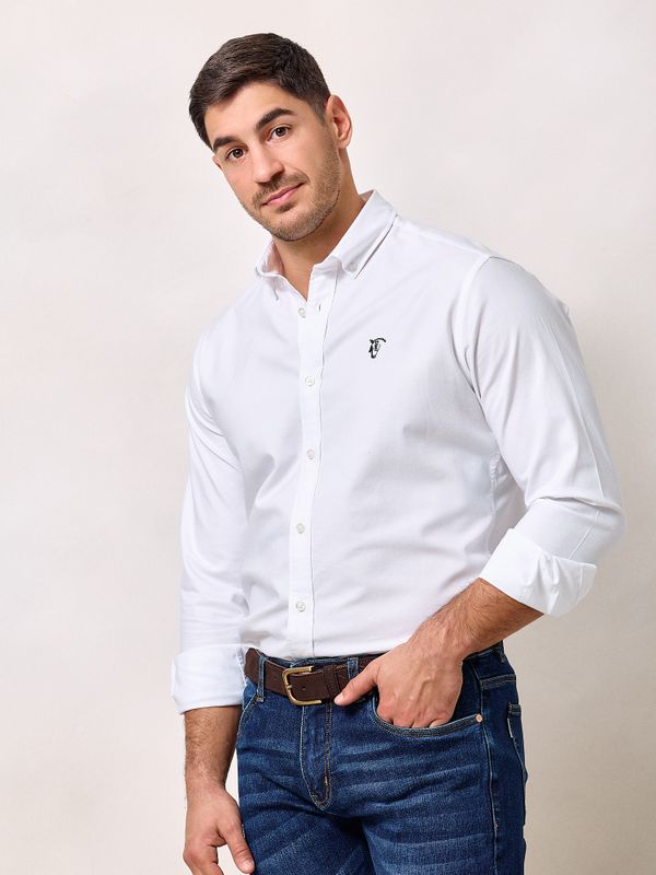 Camisa Garment Dyed | Blanco