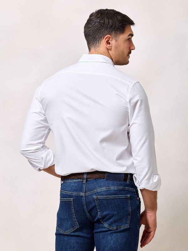 Camisa Garment Dyed | Blanco