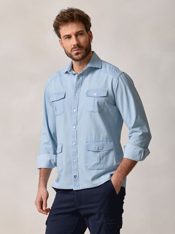 Chemise Guayabera en Denim