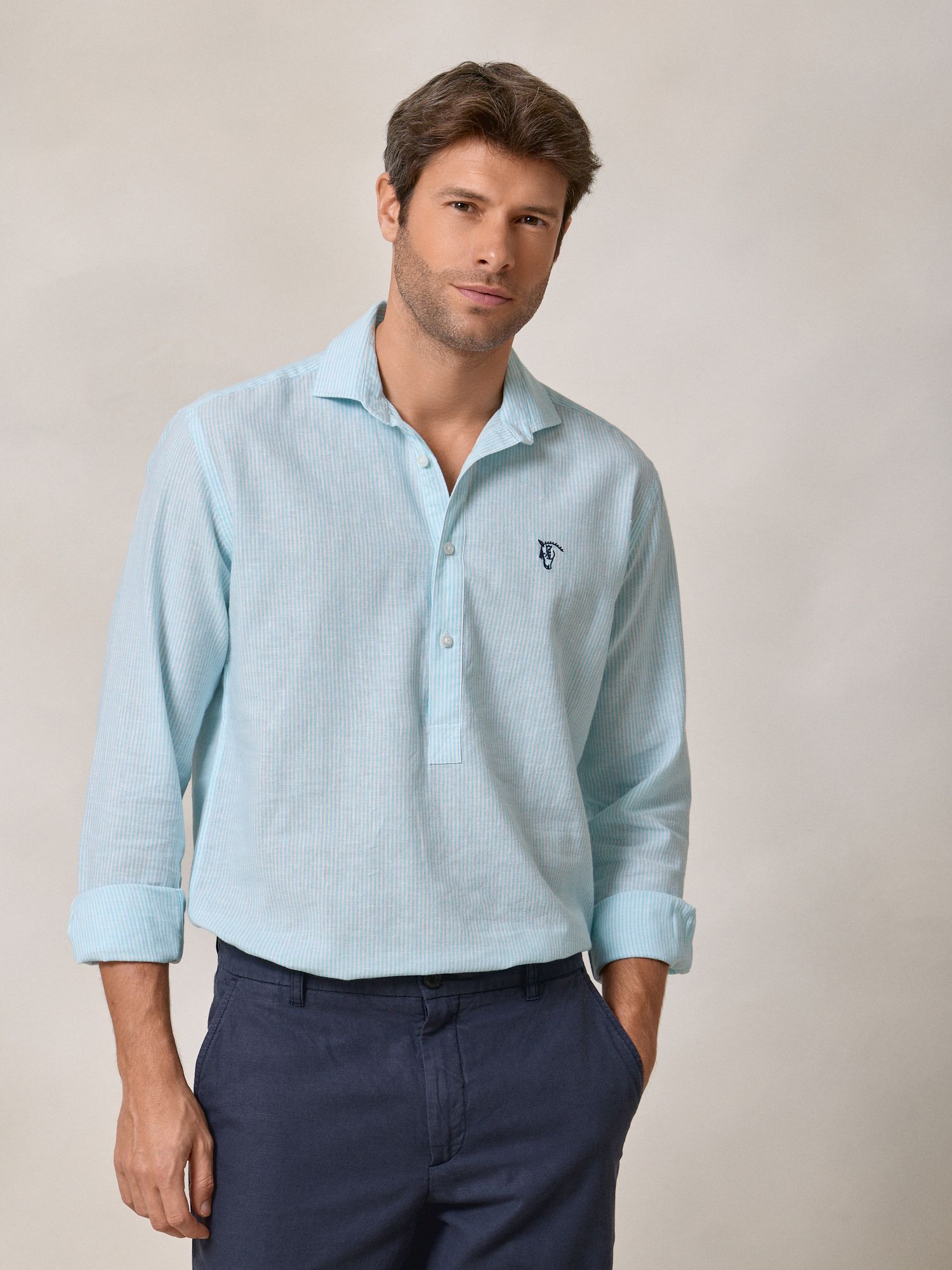 Camisa Polo Listrada | Água