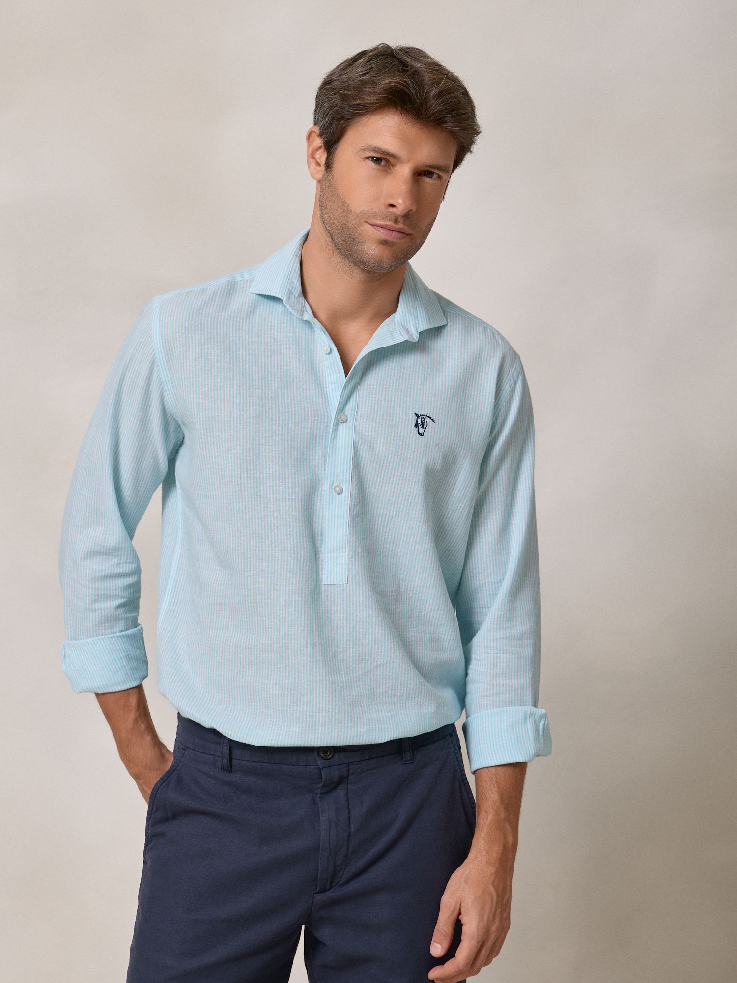 Camisa Polo Listrada | Água