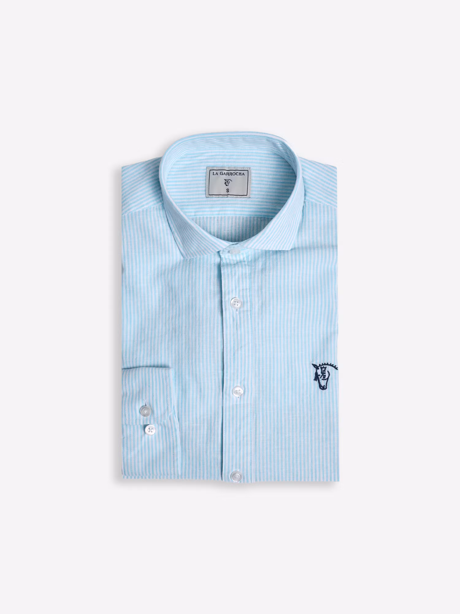 Camisa Polera Lino Rayas | Agua
