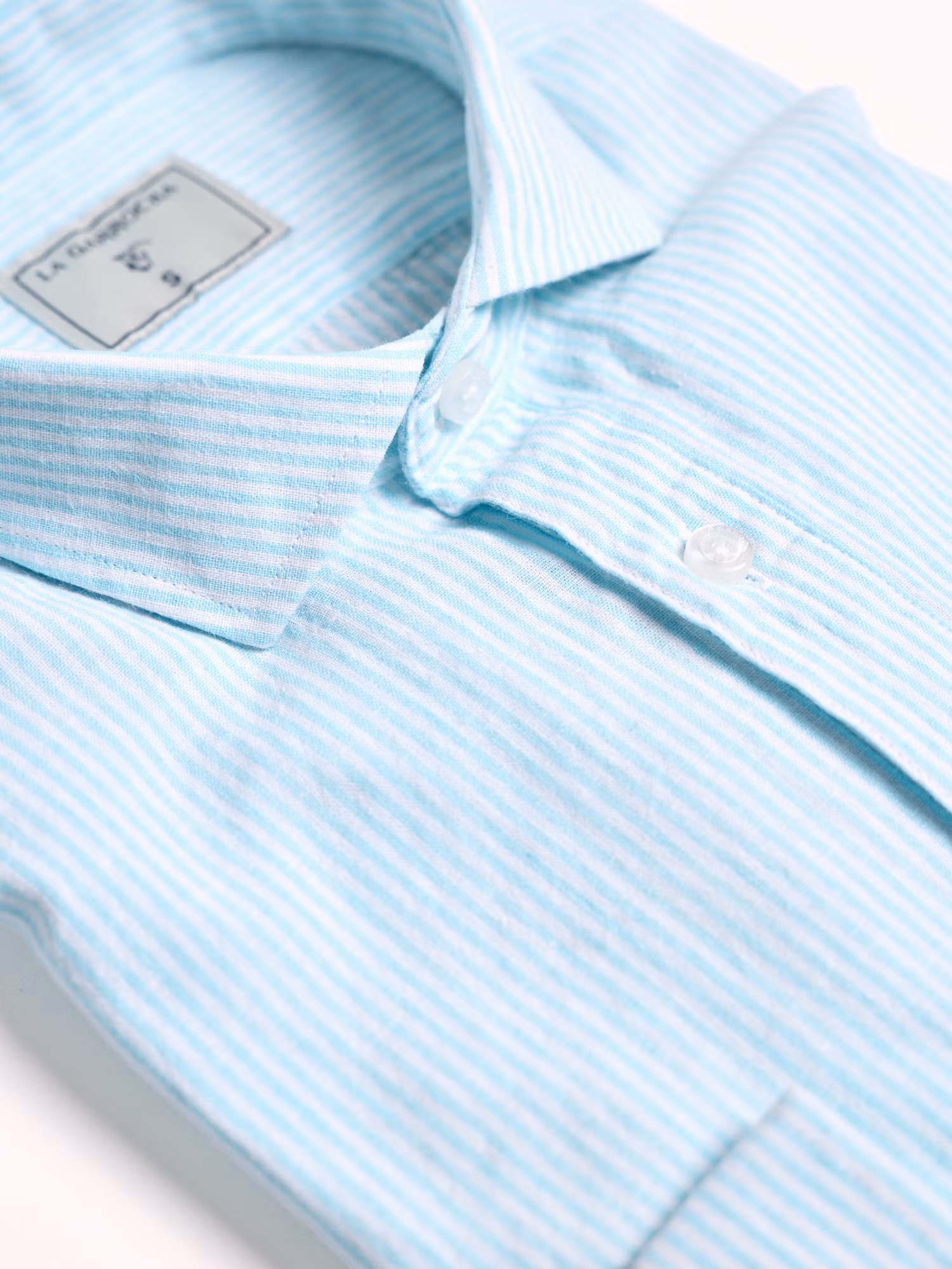 Camisa Polera Lino Rayas | Agua
