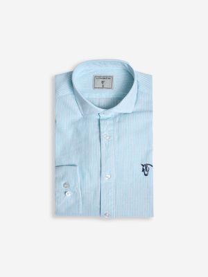 Striped Polo Shirt | Aqua