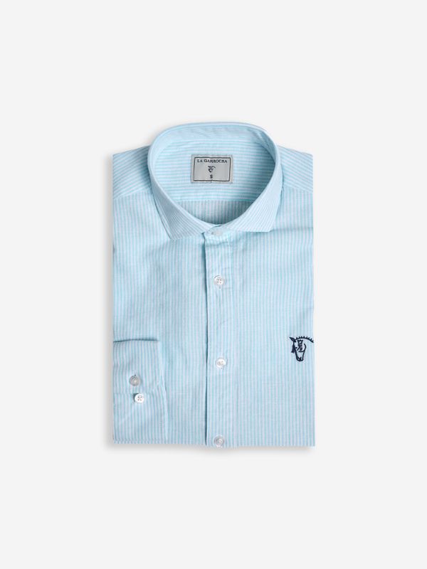 Striped Polo Shirt | Aqua