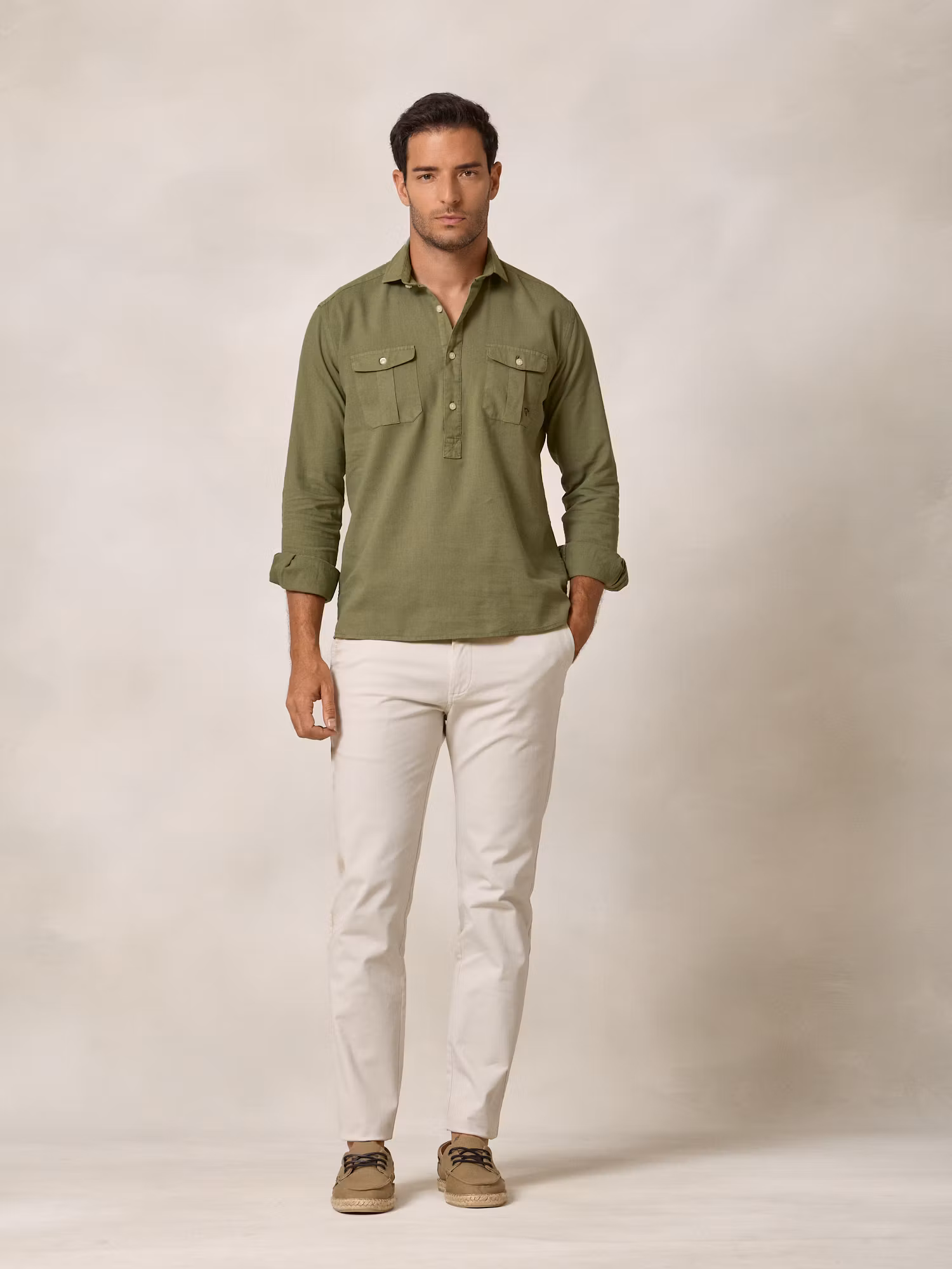Camisa Polera Cargo Lino | Acebo