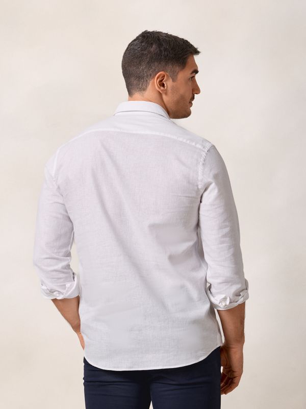 Linen Polo Shirt | White