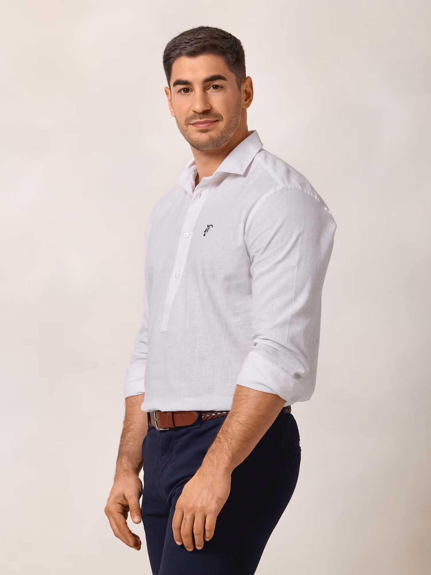 Camisa Polera Lino | Blanco