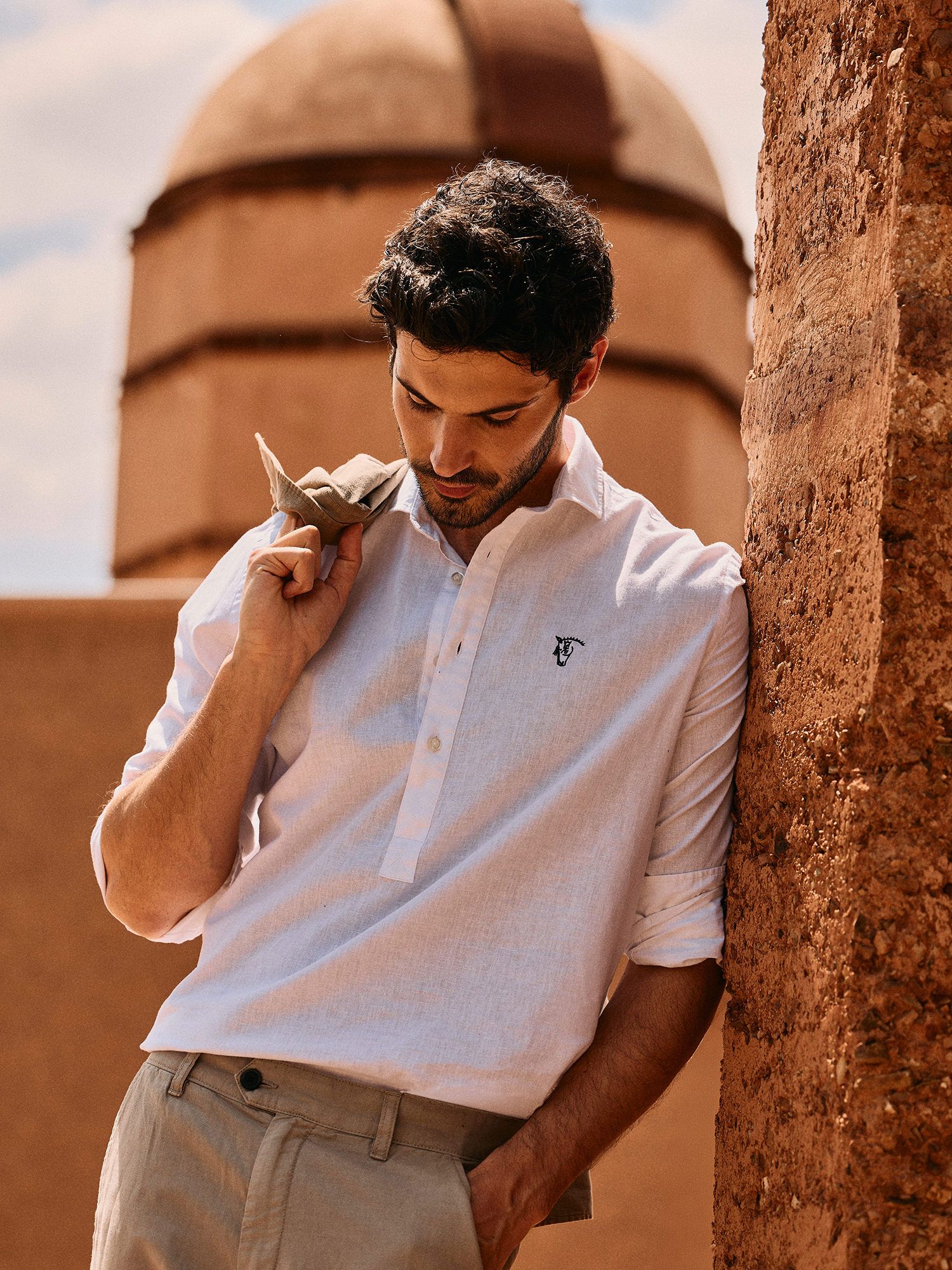 Linen Polo Shirt | White