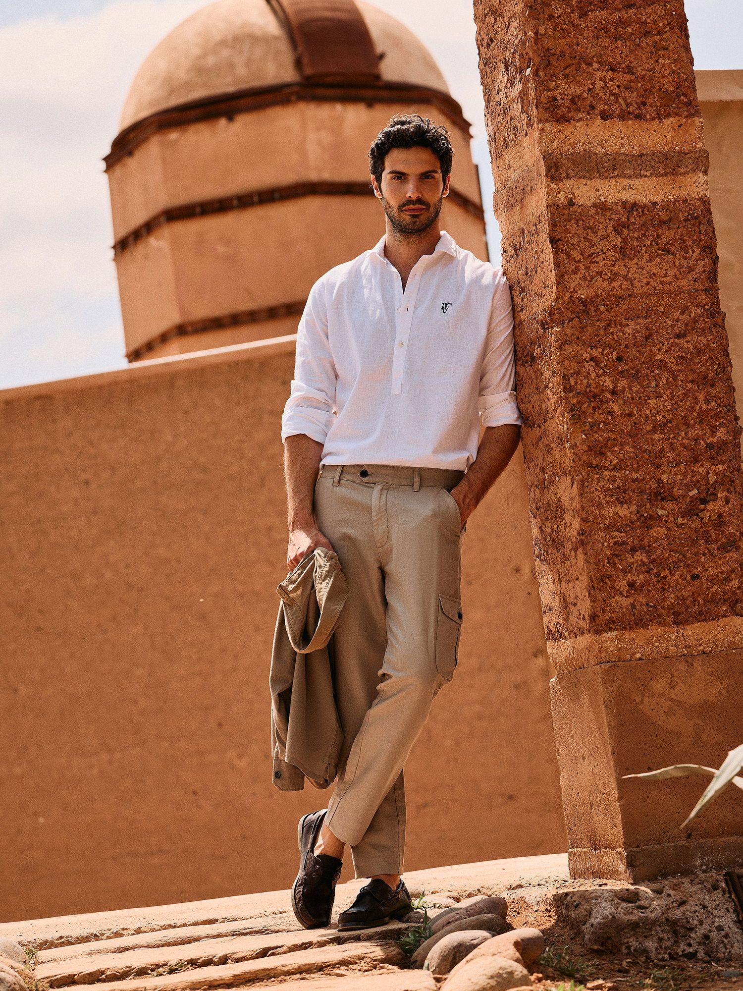 Linen Polo Shirt | White