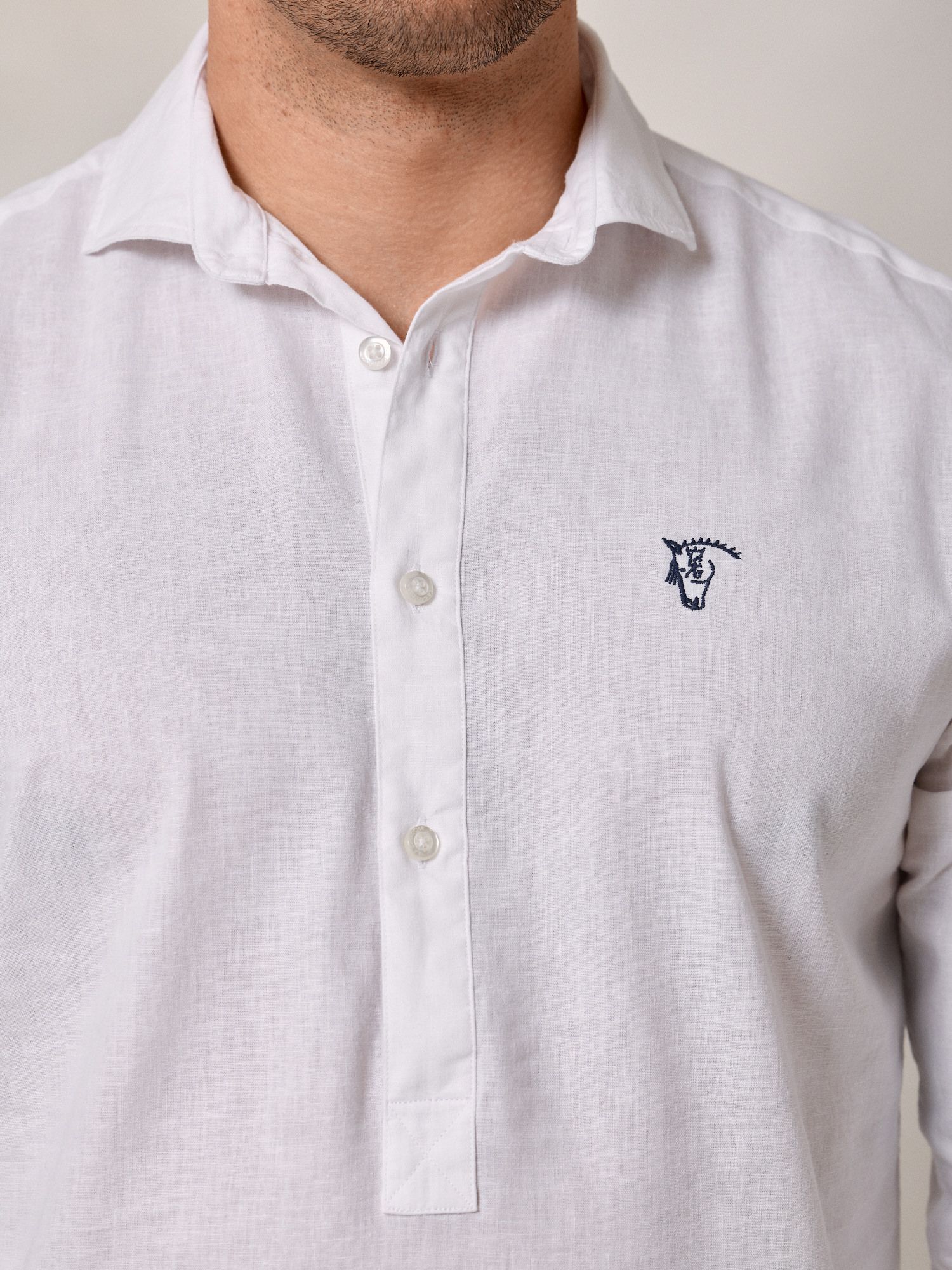 Linen Polo Shirt | White