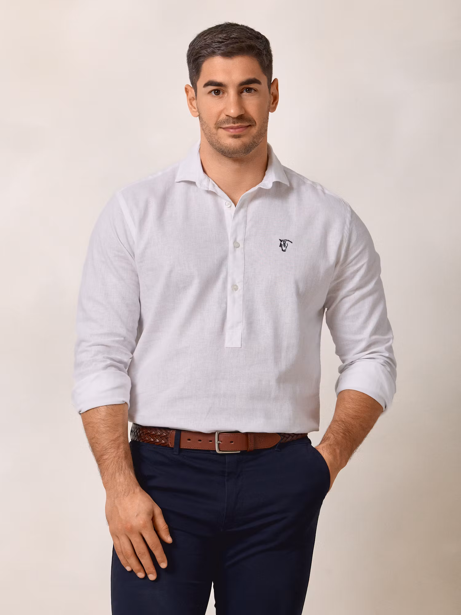 Camisa Polera Lino | Blanco