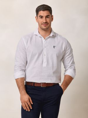 Camisa Polera Lino | Blanco