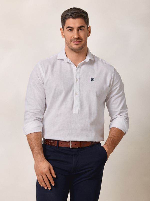 Camisa Polera Lino | Blanco