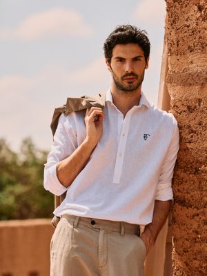 Camisa Polera Lino | Blanco