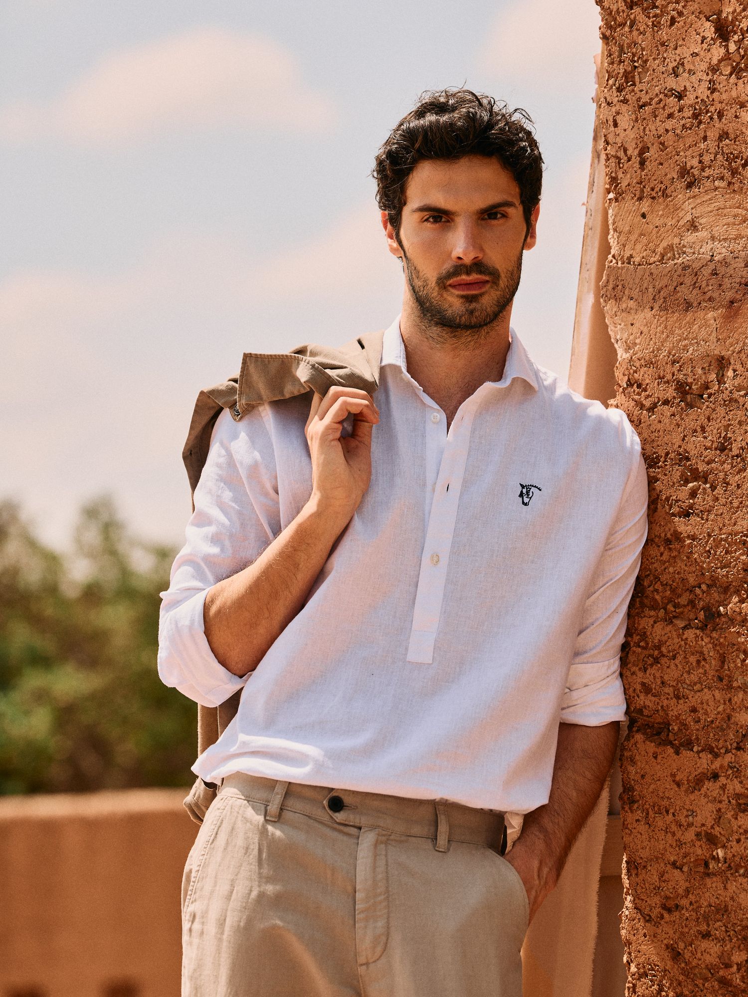 Chemise Polo Lin | Blanc
