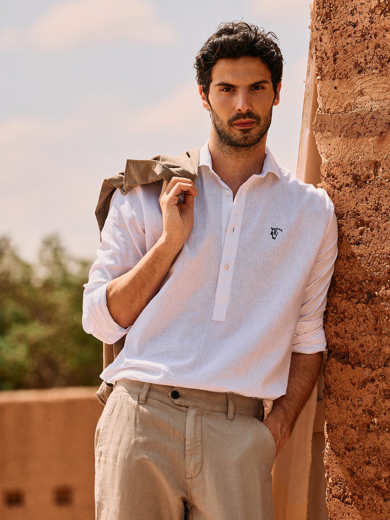Linen Polo Shirt | White