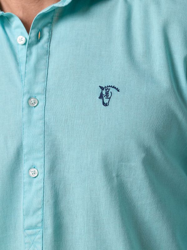 Linen Polo Shirt | Capri Blue