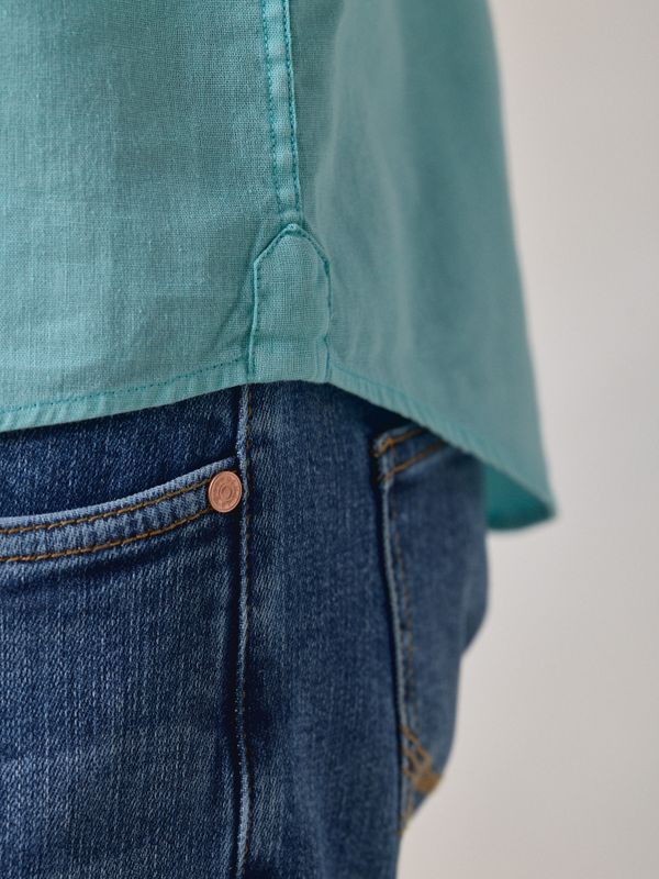 Linen Polo Shirt | Capri Blue