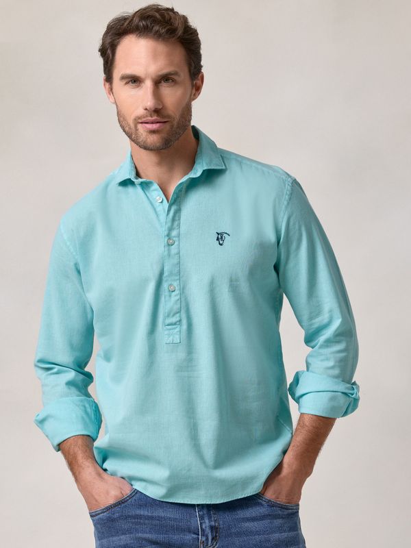 Camisa Polo Linho | Azul Capri