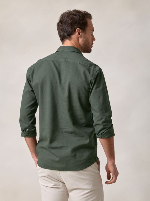 Linen Polo Shirt | Fir Green