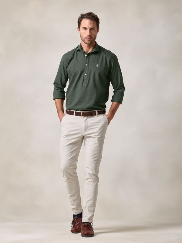 Linen Polo Shirt | Fir Green