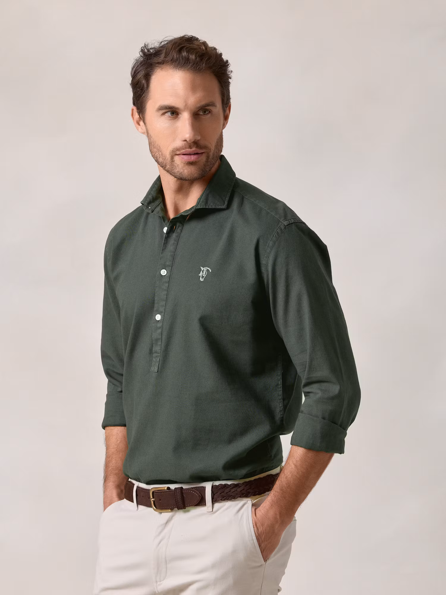 Camisa Polera Lino | Abeto