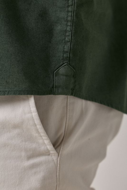 Linen Polo Shirt | Fir Green