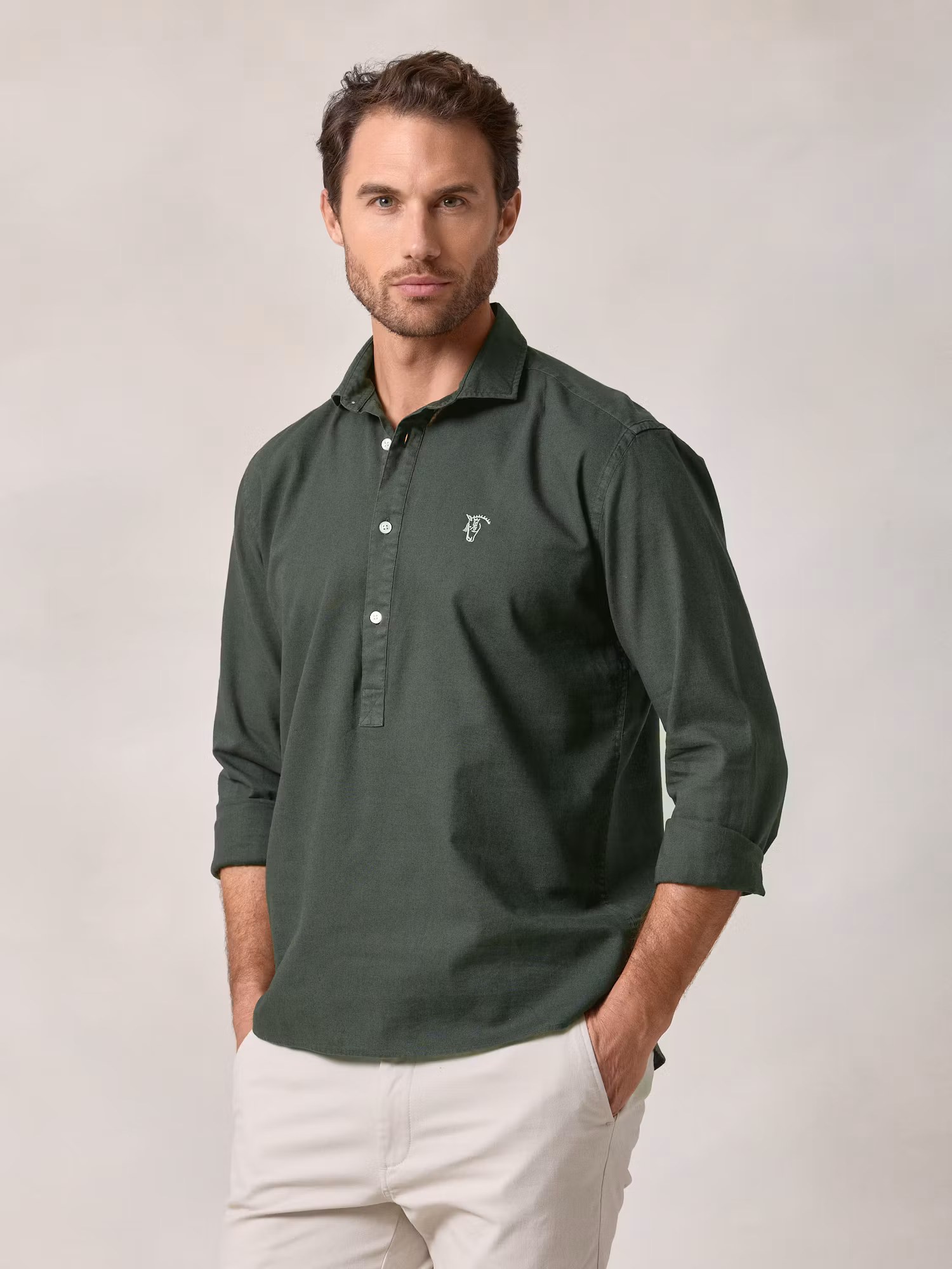 Camisa Polera Lino | Abeto