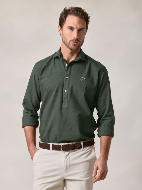 Linen Polo Shirt | Fir Green