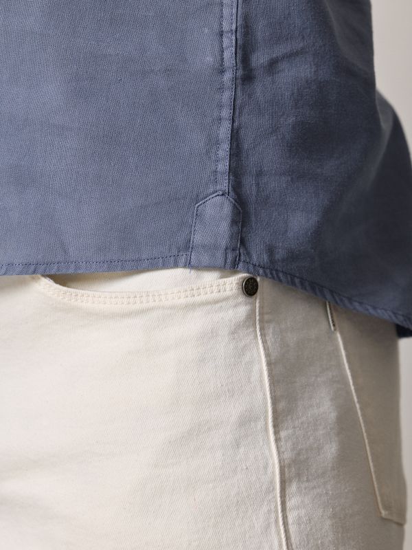 Linen Polo Shirt | Blue