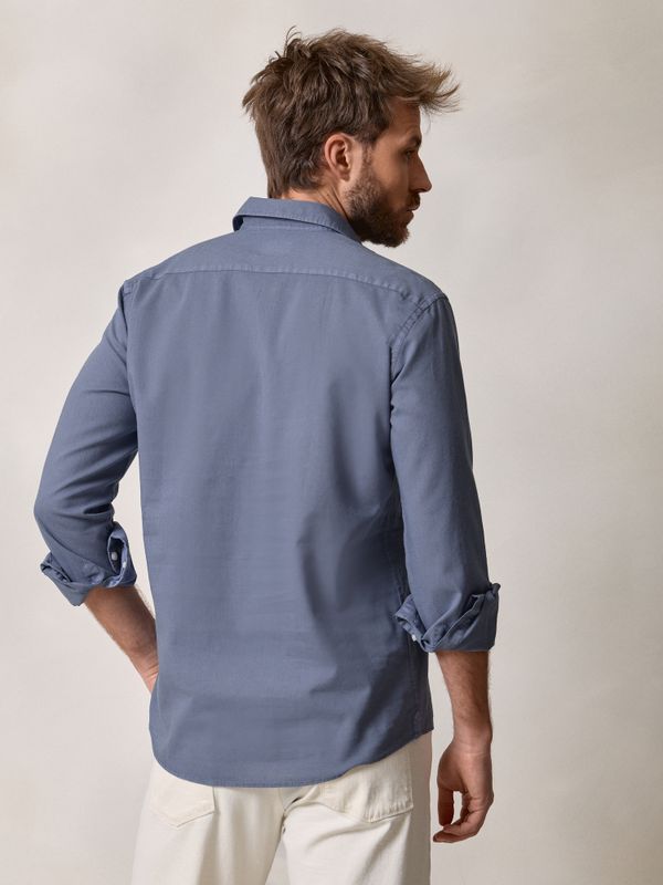 Linen Polo Shirt | Blue