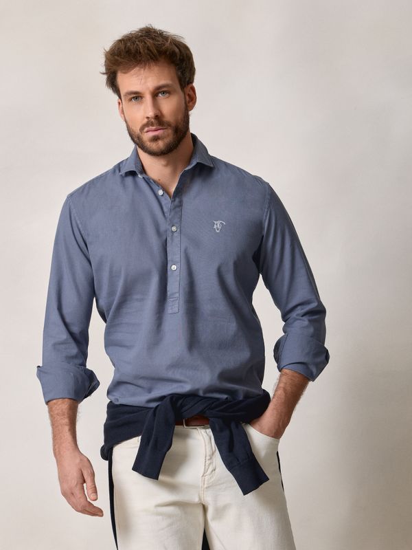 Camisa Polo de Linho | Azul 