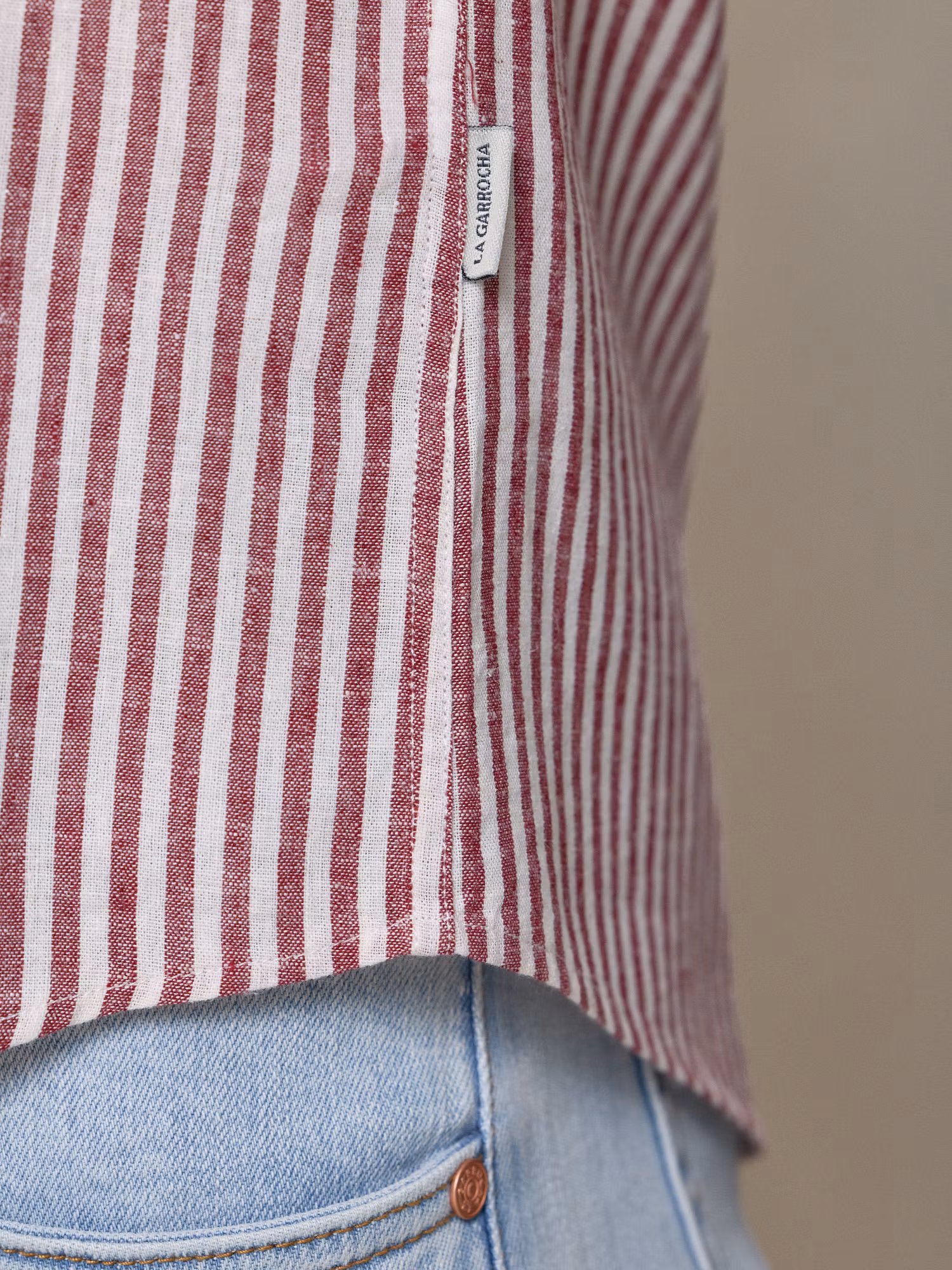 Chemise Lin Rayée | Bordeaux