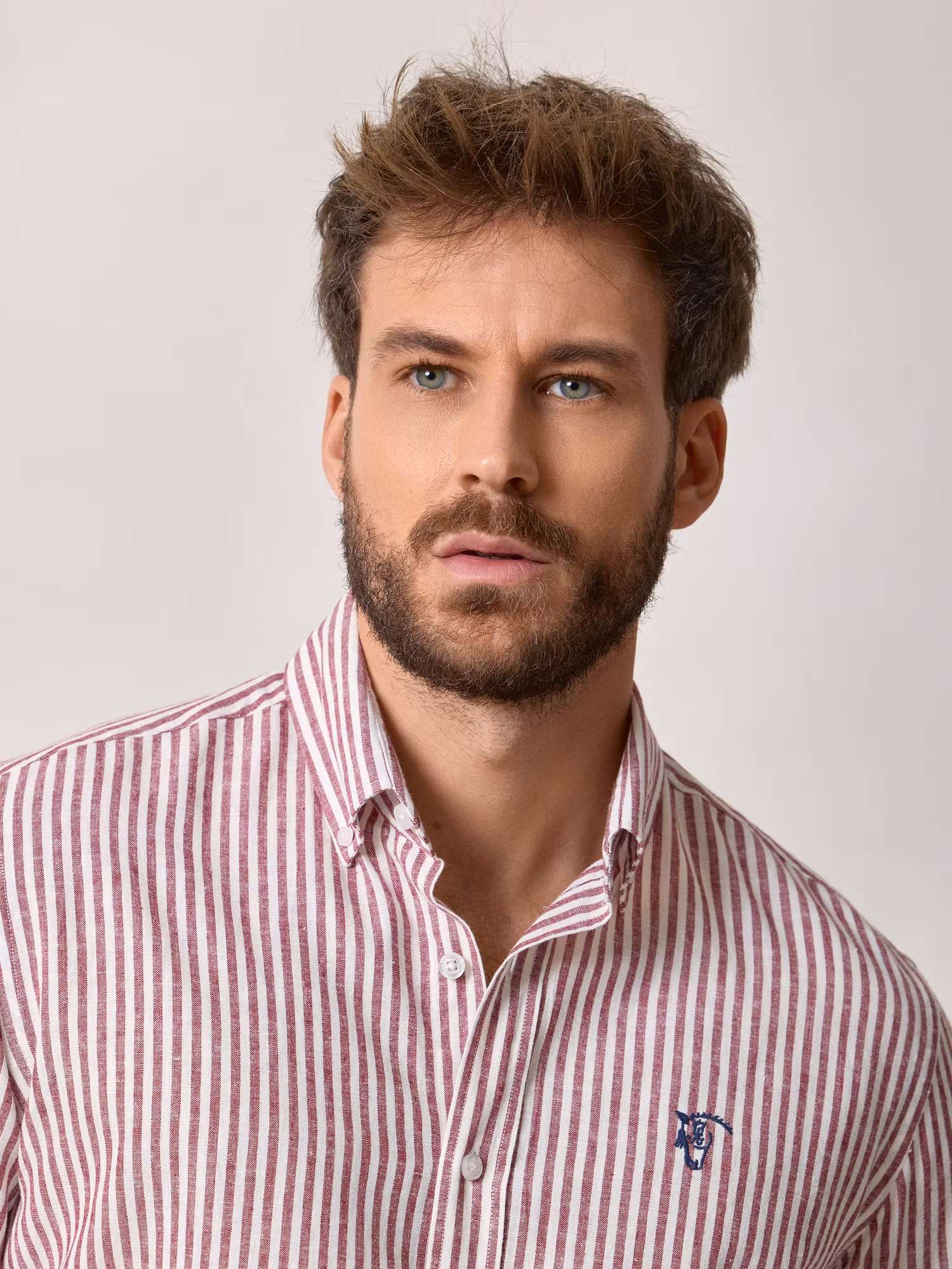 Chemise Lin Rayée | Bordeaux