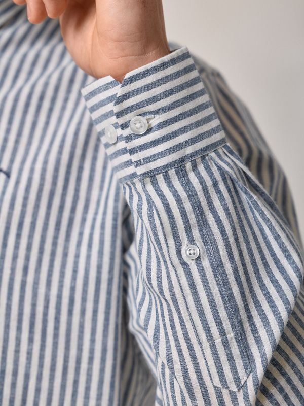 Chemise Lin Rayée | Azul
