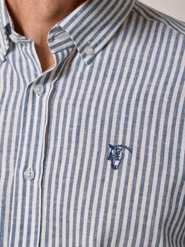 Chemise Lin Rayée | Azul