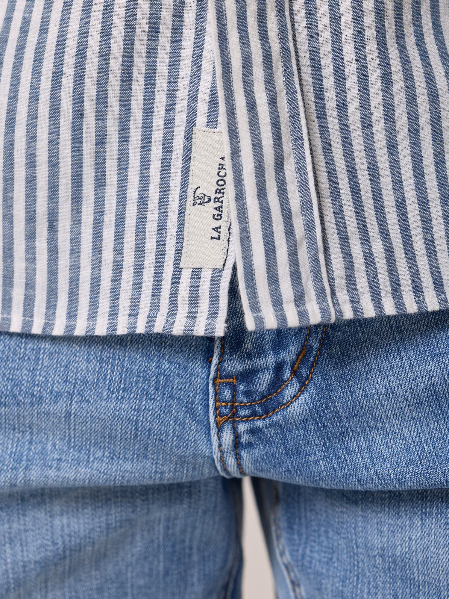 Chemise Lin Rayée | Bleu